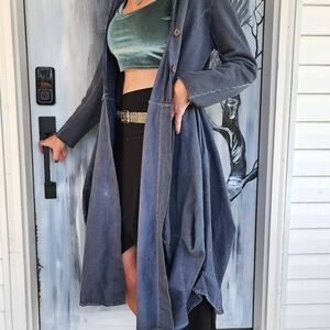 Luukaa soft long navy color jacket